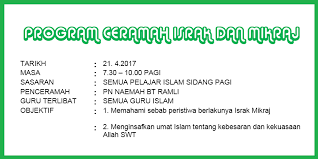 Tarikh israk mikraj pada tahun ini ialah pada 11 mac 2021 (khamis). Surau Al Madinah Semesta Aktiviti Tahunan 2017 April Ceramah Israk Mikraj