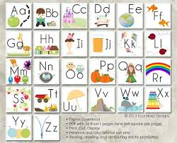 Alphabet Wall Cards Diy Printable For Preschool Early Etsy Alphabet Wall Cards Alphabet Cards Alphabet Worksheets Preschool