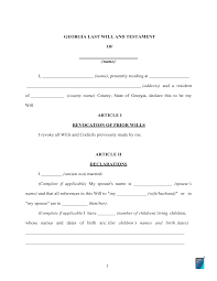 Creating a last will online can. Fillable Georgia Last Will And Testament Form Free Formspal