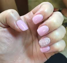 Pink And Sparkly White Sns Nails Sns Nails Powder Nails Dipped Nails