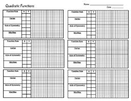 Quadratic Functions Work Paper Flow Chart Template Iep Accommodation