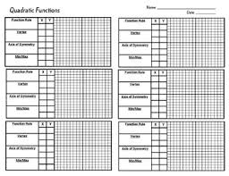 Quadratic Functions Work Paper Flow Chart Template Iep Accommodation