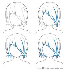 There really is not much to the side hair clumps in this particular hairstyle as they are pretty much merged to finish the line drawing first erase the hairline and parts of the head covered by the hair and afterwards trace over your drawing with darken lines. How To Shade Anime Hair Step By Step Animeoutline
