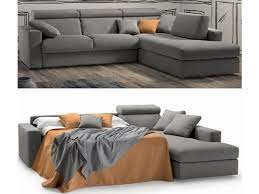 Divano letto angolare con isola poliedrica, al centro del living: Divano Letto Con Contenitore Sfoderabile Fine Serie