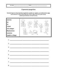 Two Worksheets For Practicing The Present Progressive Tense Spanish Resources Teaching Spanish Teaching