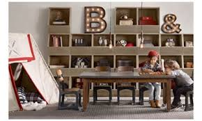 Batman kids bedroom boasting a batman bed with themed bedding in a contemporary design space finished with a red pouf and black closet fun girl's room features ombre painted walls from light to dark: Restoration Hardware Kids Table Online