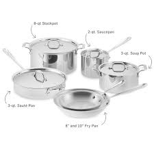 All Clad D3 Tri Ply Stainless Steel 10 Piece Cookware Set Cookware Set Stainless Steel Cookware All Clad