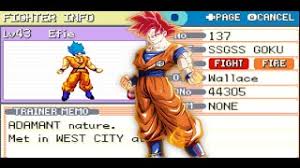 Pokemon fire red with dragon ball z characters and references put over it. Download Dragon Ball Z Team Training Setzmocseme S Ownd