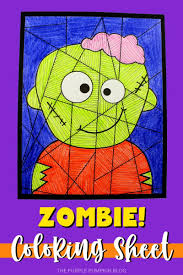 Try making them larger, cooler, and more indestructible! Free Printable Zombie Coloring Sheet Line Study Activity For Halloween