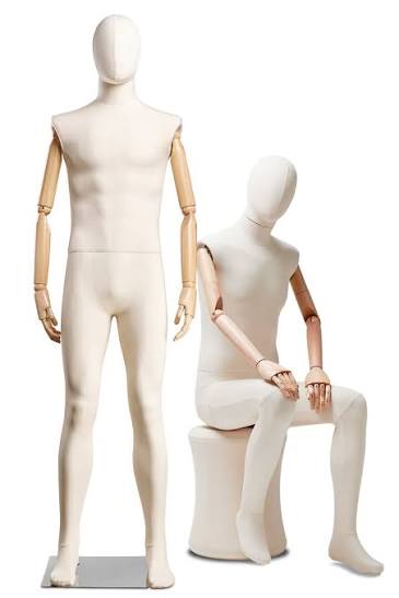 Male Full Body Mannequin in Standing or Sitting Pose - Fabric Wrapped – The  Shop Company