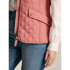 Joules Minx Rose Pink Showerproof Diamond Quilted Gilet