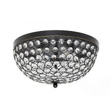 Many styles and designs of ceiling lights help any homeowner find the perfect light to add appeal and style to their home. Elegant Designs 13 Inch 2 Light Restoration Bronze Elipse Crystal Flush Mount Ceiling Ligh The Home Depot Canada