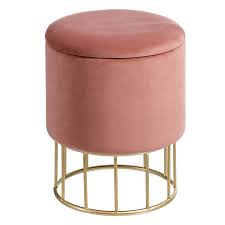 Pouf letto rotondo in tessuto. Pouf Contenitore In Velluto Rosa Pouf Pouf Rotondo Mobili Camera Da Letto Ragazze