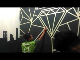 Dekorasi cantik dinding motif geometris dengan hiasan dinding wallpaper. Cara Mudah Cat Kamar Desain Geometri Youtube
