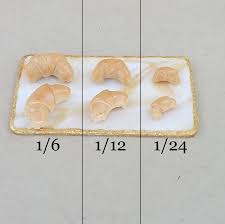 Miniature Croissant 1 6 1 12 1 24 Dollhouse Croissant Etsy Mini Croissants Dish Display Clay Creations