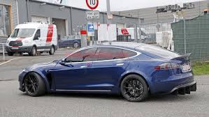 Tesla Model S With Massive Diffuser Spied Testing At The Nurburgring Tesla Model S Tesla Model Tesla