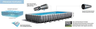 Ocean mist 21' round crystal cave 52 resin above ground pool & skimmer. 28374 Intex 32ft X 16ft X 52in Ultra Xtr Rectangular Pool Set With Sand Filter Pump Saltwater System Ladder Ground Cloth Pool Cover