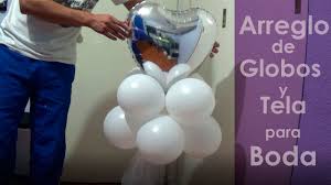 12 globos de oro matallic, 50 globos rosados, 50 globos blancos. Arreglo De Globos De Corazon Con Tela Para Boda Youtube
