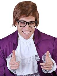 W788 Shaggy Short Brown Brunette Mens Costume Wig Austin Powers Geek  Costume