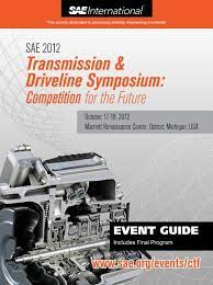 Sae 2012 Transmission Driveline Symposium