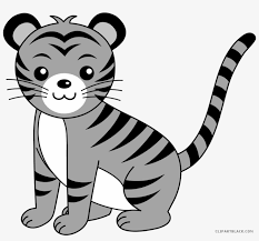 The advantage of transparent image is that it can be used efficiently. Cute Tiger Animal Free Black White Clipart Images Clipartblack Tiger Face Easy Drawing Png Image Transparent Png Free Download On Seekpng