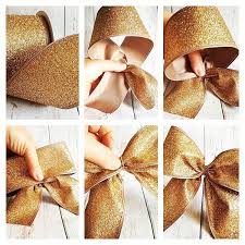 Measure and cut the length of the ribbon you need. How To Make Beautiful Bows To Glam Up Your Tree Using 63mm 2 5 Wide Wired Ribbon Wide Range Available In Christmas Bows Diy Bows Diy Ribbon Diy Bow