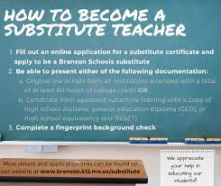 Substitute teachers missouri department of elementary. Branson Public Schools Good News The Missouri Department Of Elementary And Secondary Education Dese Updated Its Substitute Certification Requirements Instead Of Only Accepting Applicants With A Minimum Of 60 Hours Of