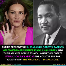 The actor's parents — Betty Lou Bredemus and Walter Grady Roberts — became  good friends with the civil rights leaders in the 1960s.