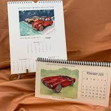 Great Gift For The Auto Enthusiast European Classic Car Art Calendar 2020 For Classic Car Lovers Art Calendar Art Car Art