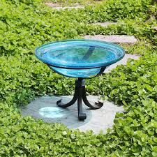 Check spelling or type a new query. Crackle Glass Bird Bath 12 Teal With Tripod Stand