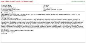 Apr 27, 2018 · cover letter template for medical office assistant samples. Ward Clerk Application Letter