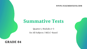 Comma by itself where a period should be. Grade 4 Summative Tests Quarter 1 Modules 1 3 Melc Based Teacher Tayo