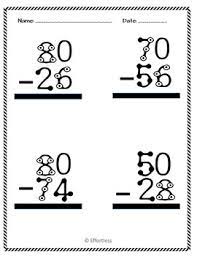 Make colorful and engaging math worksheets for your kindergarten or reception year children. Touch Math Subtraction Worksheets Subtraction Across Zeros By Effortless