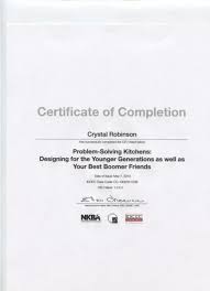Upon completion of the first two terms of the diploma in residential interiors, students who choose to complete the practicum and exit with an associate certificate in kitchen and bath design will have acquired the necessary competencies in kitchen and bath design, based on the nkba (national kitchen and bath association) curriculum requirements, and will have the necessary educational requirements to write the nkba's akbd exam to become an associate kitchen and bath designer. Kitchen Design Courses Certificate
