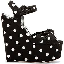Black And White Wedges Sandals Dolce Gabbana Black White Silk Polka Dot Bianca Wedges 284 Liked On Polyvore Featuring S Peep Toe Wedge Sandals Polka Dot Shoes Ankle Strap High Heels