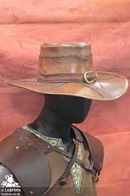 Witch Hunter Hat Brown Leather Leather Cowboy Hats Leather Hats Leather