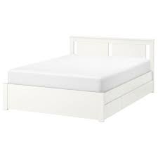 askvoll lonset cift kisilik karyola beyaz 140x200 cm ikea yatak odalari karyola yatak basliklari yatak odasi mobilyalari