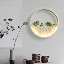 Vertical wall planters increase your greenery and showcase your collections in unique ways. Luxury Ultra Modern Led Artificial Mini Wall Planter Round Metal Glass Indoor Wall Light In White Black Ultra Modern Led Artificial Mini Wall Planter Round Metal Glass Indoor Wall Light In White