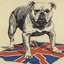 British Bulldog Standing On The Union Jack Flag By English School Bulldog Art Bulldog Drawing British Bulldog