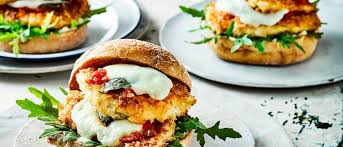 Chicken Parm Burgers Recipe Chicken Parm Burger Easy Chicken Burger Recipe Easy Chicken Parm Recipe