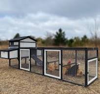PETSCOSSET 116"L Extra Large Chicken Coop Wooden Hen House Outdoor Poultry  Cage