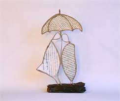 Couple Au Parapluie Art Au Fil De Fer Artisanat De Fil Parapluie