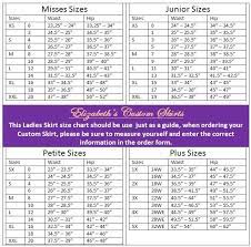 Ladies Pencil Dress Pencil Skirt Standard Size Chart Us Europe Uk Elizabeth S Custom Skirts Skirt Size Chart Women Size Chart For Women Size Chart Women
