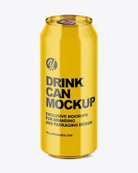Download 500ml Glossy Aluminium Drink Can Mockup In Can Mockups On Yellow Images Object Mockups PSD Mockup Templates