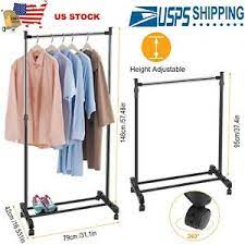 A simple pipe clothing rack can cost more than $100 from a trendy retailer, or it can cost a fraction of that if you do it yourself at home. Garment Rack Clothes Hanger Rolling Collapsible Clothing Shelf Height Adjustable Ebay