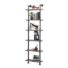 Attach the backs with wood screws. Ucared Industrial Shelving 6 Tier Modern Wood Ladder Shelf Design Rustic Bookshelf Diy Vintage Pipe Shelves Wall Shelves Farmhouse Goals