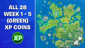 Xp coins map locations / week 6. All 28 Week 1 To Week 5 Green Xp Coin Locations In Fortnite Chapter 2 Season 3 Youtube