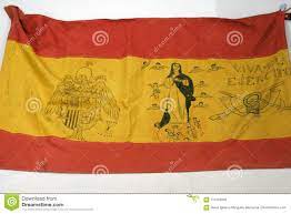 Fotografías y placas de franco y jose antonio. Bandera Del Ejercito De Francoist Con Los Dibujos Guerra Civil Espanola Imagen De Archivo Imagen De Militar Viejo 114164395