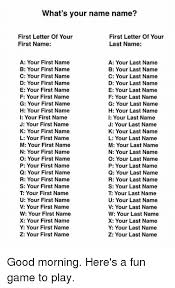 First Name Last Games