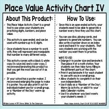 Place Value Activity Chart Iv Up To 10 Digits Freebie